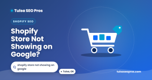 Shopify store not showing on Google: shopping cart graphic for Tulsa, OK store owners